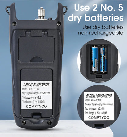 COMPTYCO AUA-Y710A/Y510A Optical Power Meter -70~+10dBm/-50~+26dBm Fiber Optic Cable Tester FTTH Tools(OPM with LED Lighting)