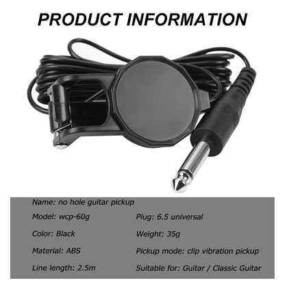 Audio Jack Clip On Pickup for Acoustic Guitar\Mandolin\Bouzouki\Violin\Banjo\Ukulele Length 2.5 M Sound Pickup Transducer
