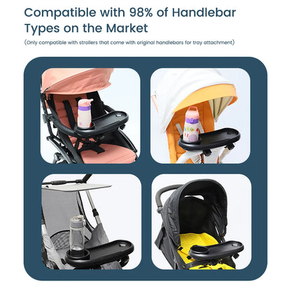 3-in-1 Universal Stroller Snack Tray Adjustable Cup Holder Phone Slot Compatible with  Most Strollers Multifunctional Travel