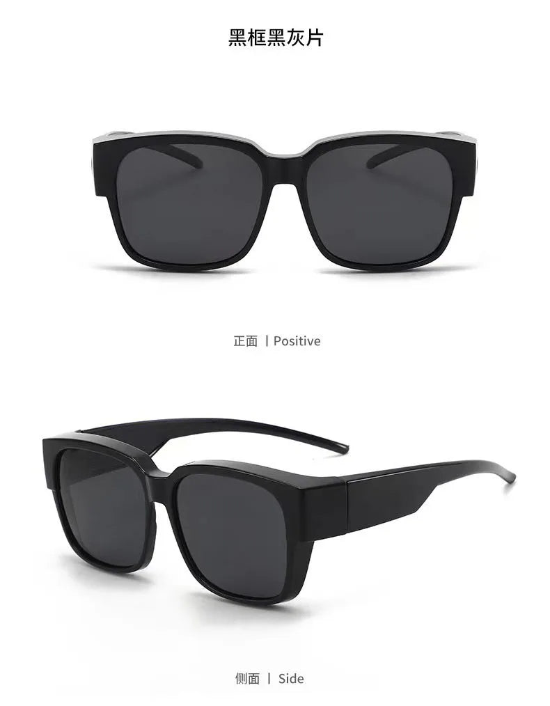 New Fashion Polarized Sunglasses Cover Over Myopia Prescription Glasses Portable Men Women Vintage Fishing Driving Eyewear