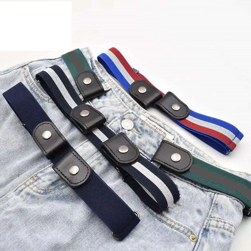 2024 Hot Men's and Women's Invisible Belt Without Buckle Seamless Lazy Belt Wild Elastic Elastic Jeans Belt Decoration Ins Wind