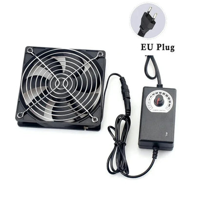 12cm 3000RPM Exhaust Fan Bathroom Cooling Fan with Controller 3V-12V Btc Machine Chassis Workstation Cabinet Radiator Server Fan