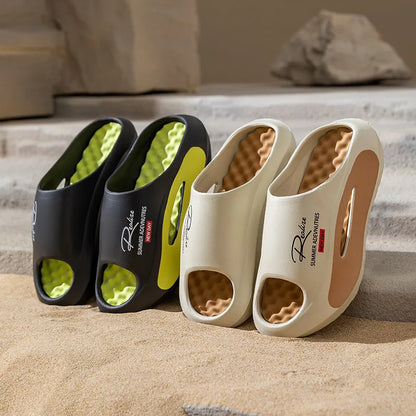 Men Leisure Slippers Women Summer House Shoes Soft EVA Anti-slip Couples Indoor Beach Slides Female Male Outdoor Street Sandals