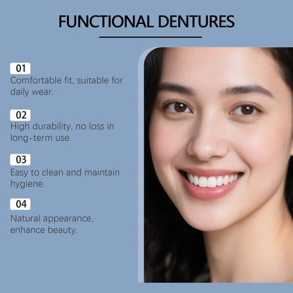 Silicone Dentures  Full Set Soft Safety Easy to Use Perfect Fit Oral Improve Tooth Loss Broken Temporary Denture Kit CK848-LJX