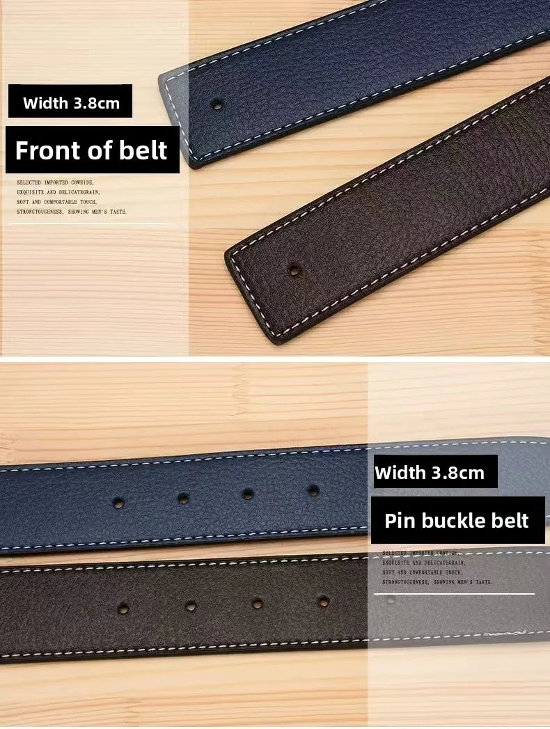 NEW Luxury Brand Belts Men High Quality Pin Buckle Male Strap Fashion Genuine Leather Waistband Without Buckle 3.8cm Ceinture