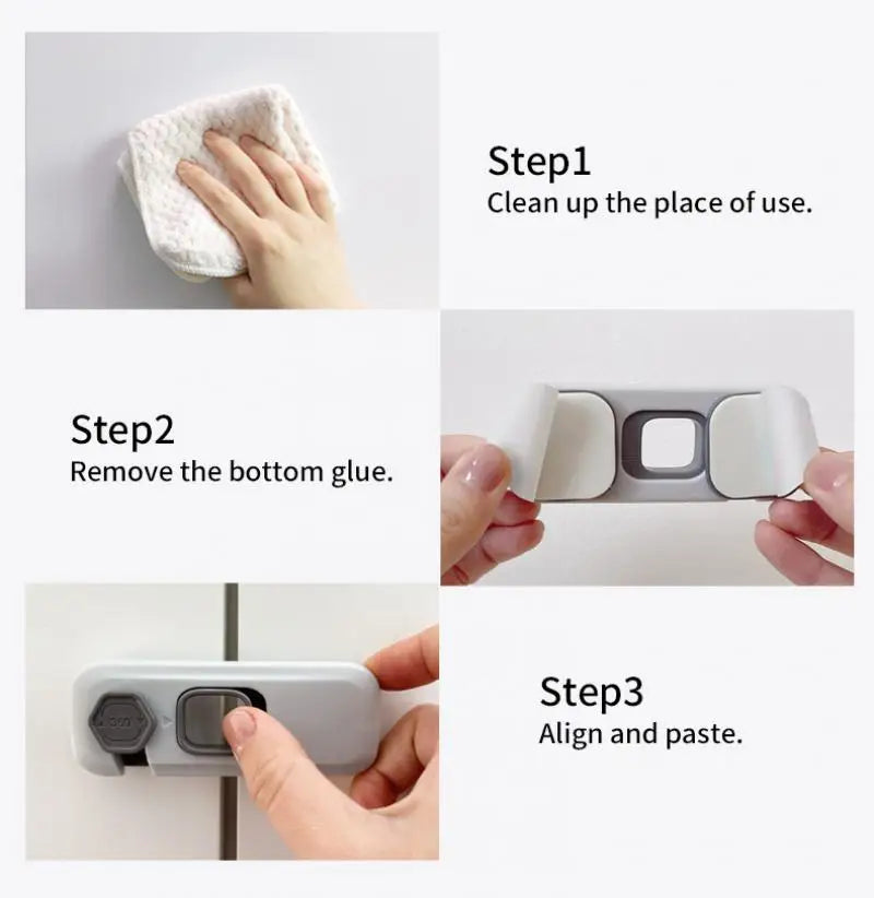 1/2 PCS Child Safety Cabinet Lock Security Protection Home Refrigerator Safety Buckle Baby Anti-Pinch Hand Drawer Door Locks