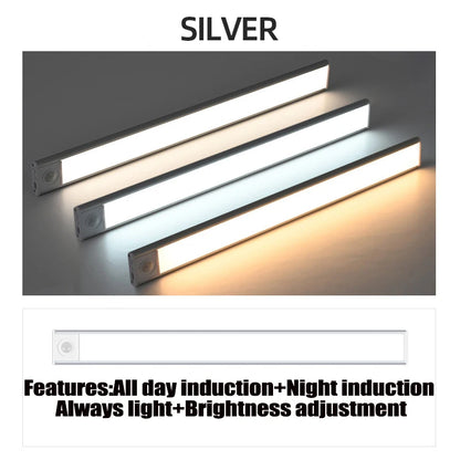 LED Ultra Thin Under Cabinet Lights Motion Sensor night light Wireless Rechargeable 3 Color Lamp Kitchen Closet Cabinet Lighting