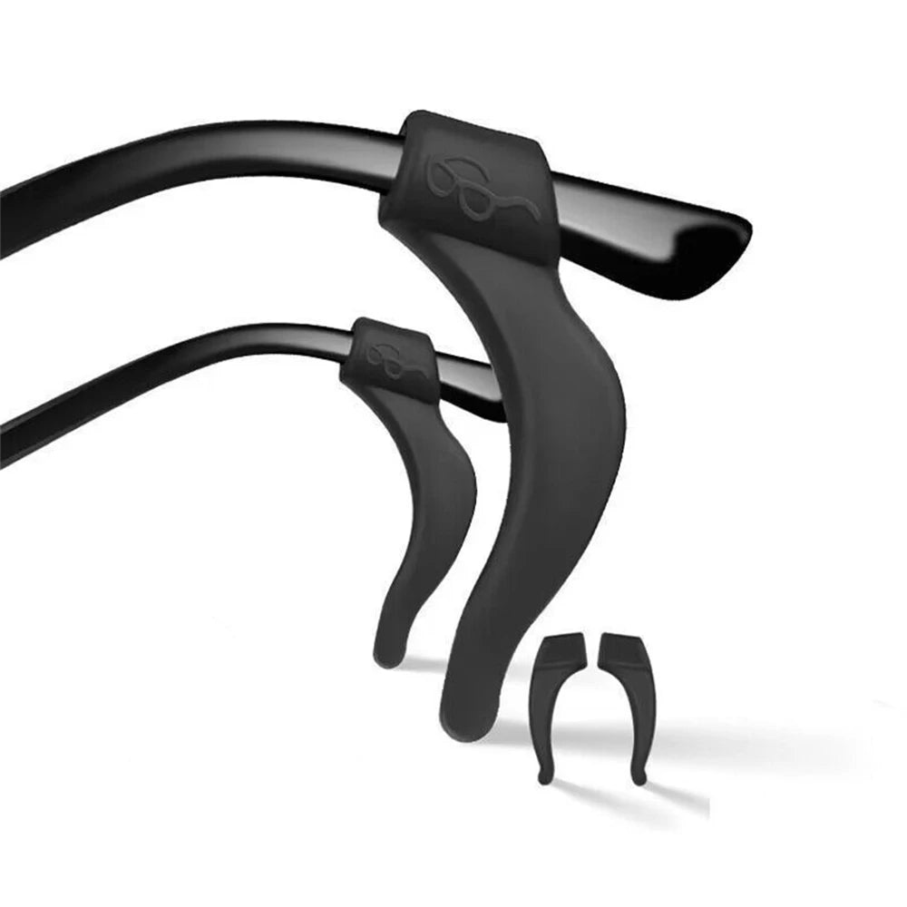 5pairs Silicone Anti-Slip Ear Hooks Women Men Antiskid Glasses Leg Ear Sleeve Anti-Fall Eyewear Holder Accessories Black