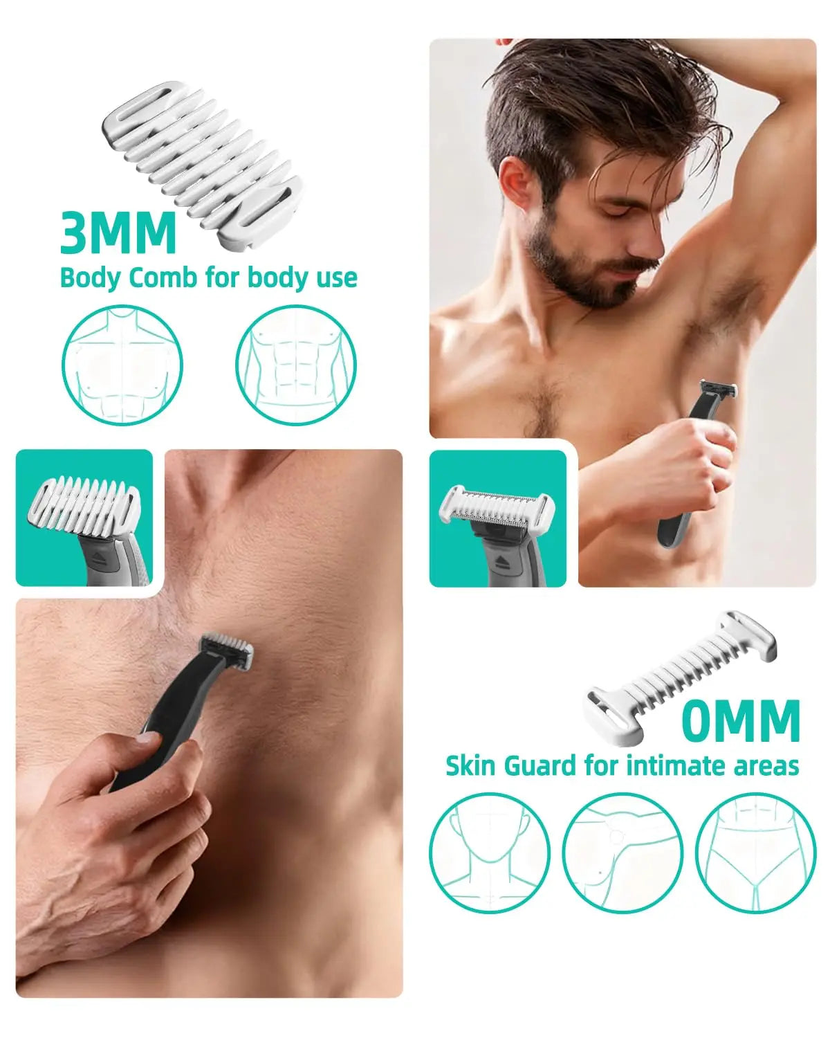 KVIFO 3-8PCS Guide Comb Guards for Philips One Blade QP2520 QP2530 QP2620 QP2630 QP6510 QP6520 QP6531 Electric Beard Trimmer