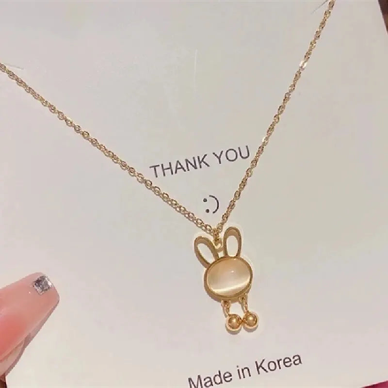 1 Pcs Light Luxury Cool Wind Animal Series Goldplated Copper Pendant With Stainless Steel Chain Combination Necklace