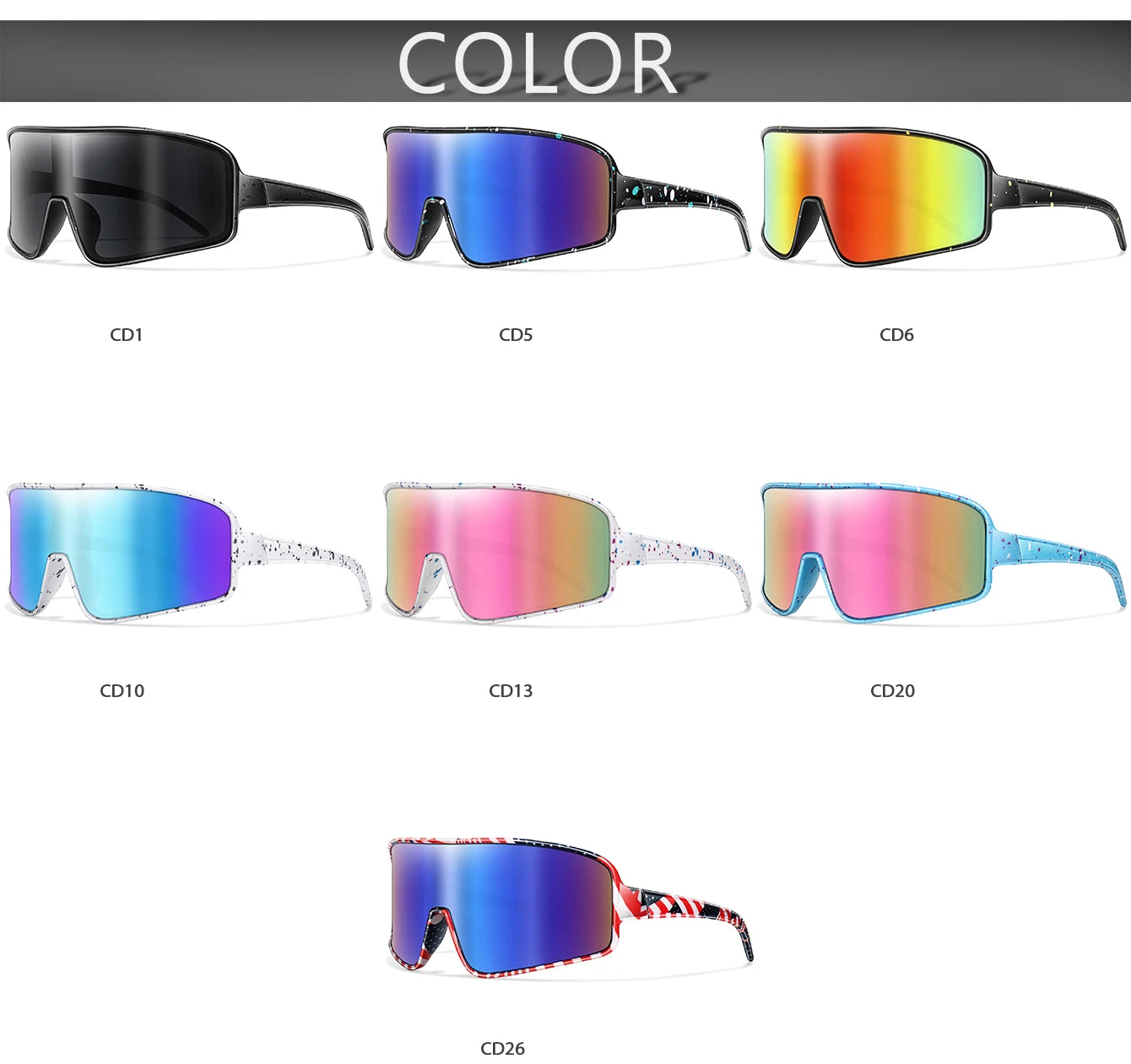 New Style Outdoor Sports Sunglasses Oversize Windproof Goggles for Men And Women Cycling Bicycle Road Hiking Camping
