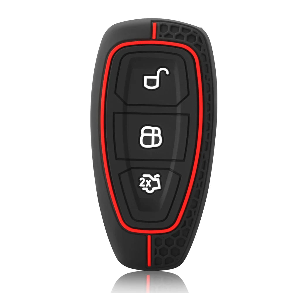Car Key Pack for Ford ST Line Fiesta Focus Mondeo Ecosport Kuga Puma Edge Escape Metallic Silicone Car Key Fob Case Accessories