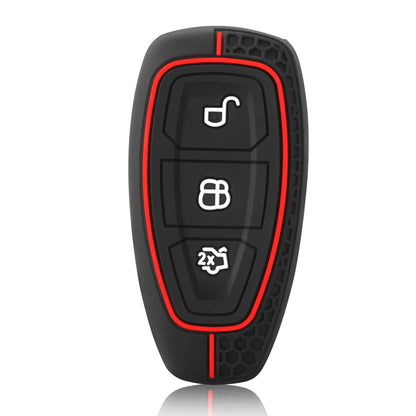 Car Key Pack for Ford ST Line Fiesta Focus Mondeo Ecosport Kuga Puma Edge Escape Metallic Silicone Car Key Fob Case Accessories