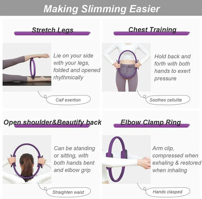 1Pcs Yoga Pilates Ring Non-slip Sports Resistance Ring Fitness Shaping Ring Pelvic Floor Muscle Training Fitness Yoga Equipment