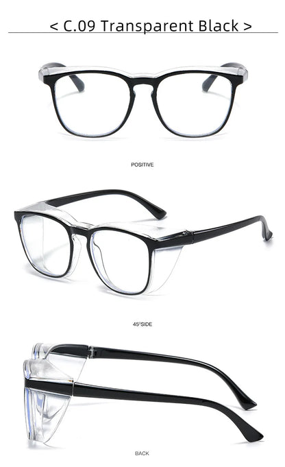 1pc Anti Pollen Safety Glasses Square Anti Fog Blue Light Blocking Glasses with Side Shields for School Daily Life