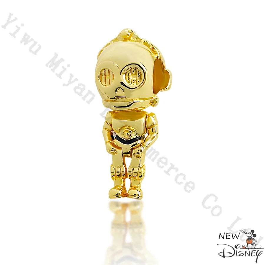 Disney 2026 Charms for Bracelet 925 Sterling Silver Darth Vader Grogu Beads Pendant DIY Jewelry Making Gift for Women Men Fans