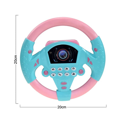 Eletric Steering Wheel Toy with Light Sound for Baby Kids Educational Portable Simulated Driving Steering Wheel Vocal ToysToys