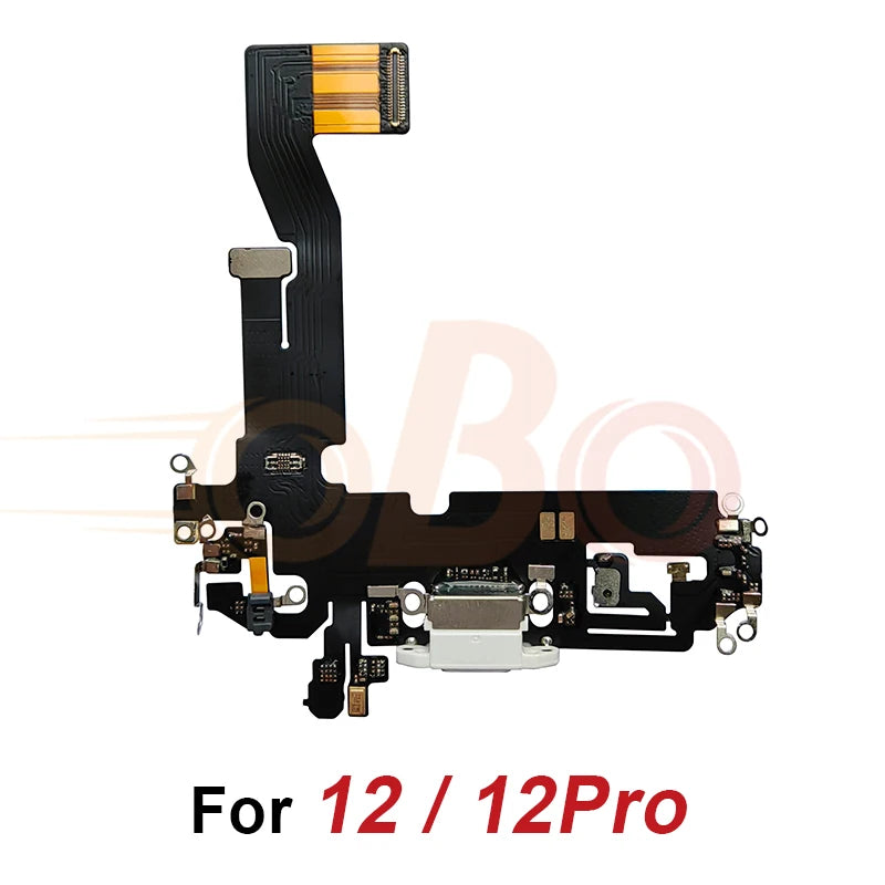 Charging Port Flex Cable for iPhone 11 12 13 Pro Max Mini Black White USB Charger Dock Connector with Microphone Repair (1PC)