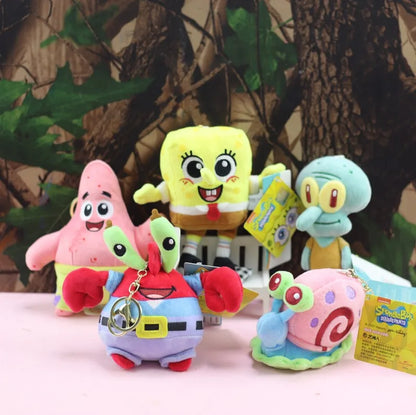 Anime Spongebob Squarepants Patrick Star Squidward Eugene H. Krabs Gary Stuffed Plush Toy Pendant Keychain Birthday Gift For Kid