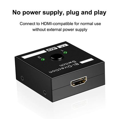 4K HDMI-Compatible Switch 2 Ports Bi-directional 1x2 / 2x1 HDMI-Compatible Switcher Splitter Supports Ultra HD 4K 1080P 3D HDR