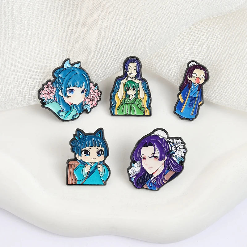Maomao Light Novel Brooch Enamel Pins  Cute Japanese Anime Cartoon Character Brooches Lapel Badge Jewelry Gift for Fans Friends