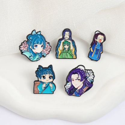 Maomao Light Novel Brooch Enamel Pins  Cute Japanese Anime Cartoon Character Brooches Lapel Badge Jewelry Gift for Fans Friends