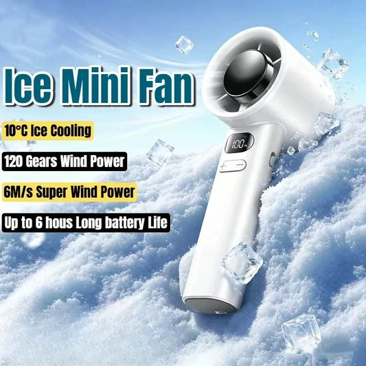 Portable Hand Fan , 120 Wind Speeds, Mini Bladeless Handheld Fan, USB Rechargeable Personal Highspeed Fans, Electric Eyelash Fan