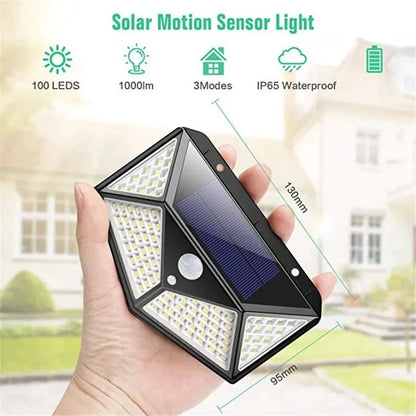 1/2/4Pcs 100 LED Solar Wall Lights Outdoor Solar Lamp Motion Sensor Solar Powered Sunlight Street Light for Garden Night Light