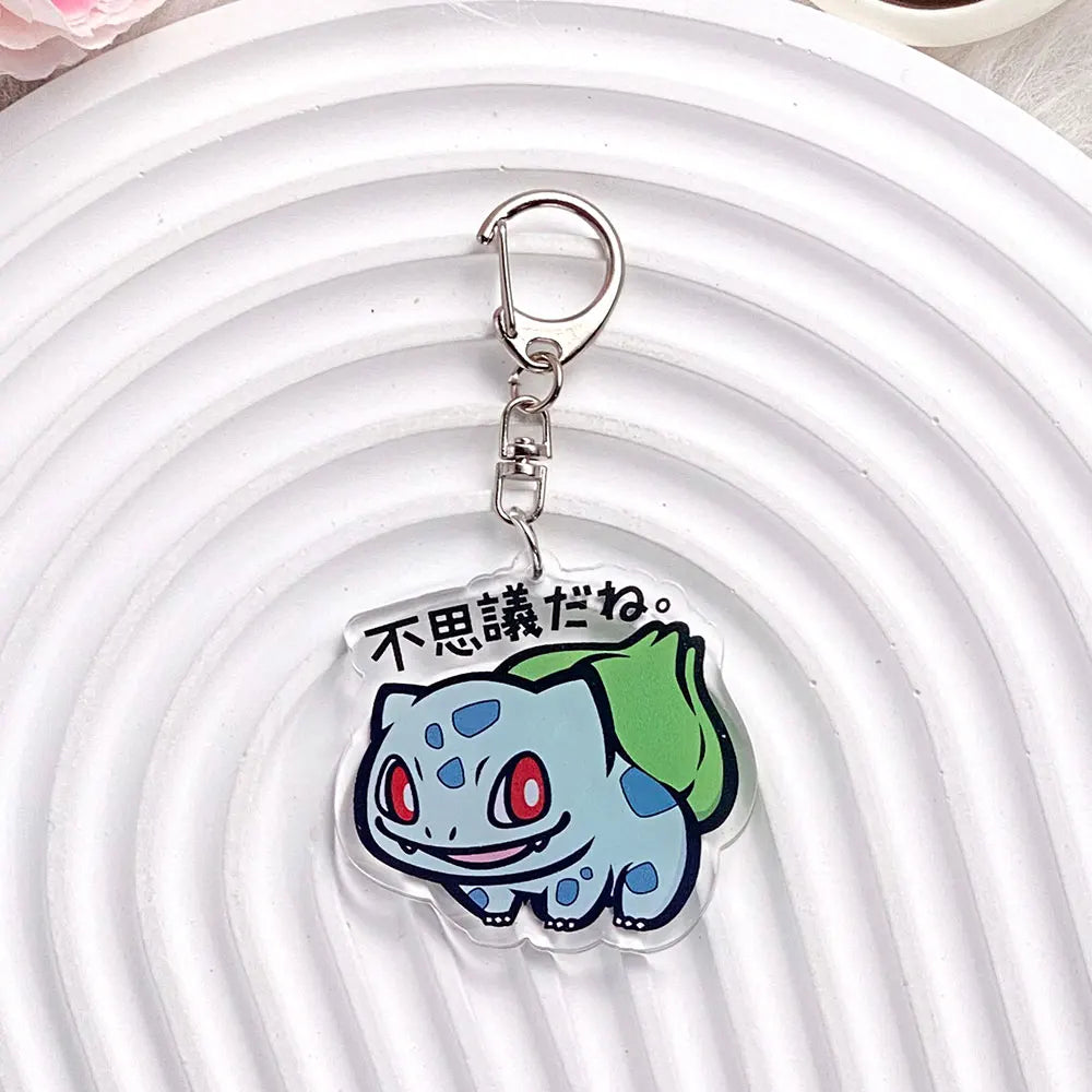 1/12PCS Pokémon Characters Pikachu Bulbasaur Acrylic Keychain Bag Charms Accessories Backpack Pendant Key Holder Friend Gifts