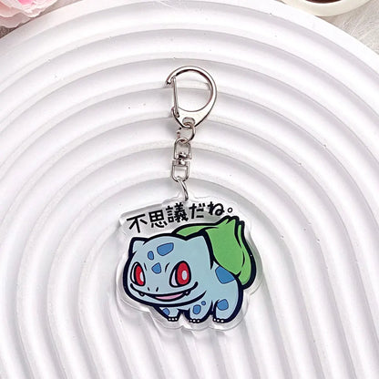 1/12PCS Pokémon Characters Pikachu Bulbasaur Acrylic Keychain Bag Charms Accessories Backpack Pendant Key Holder Friend Gifts
