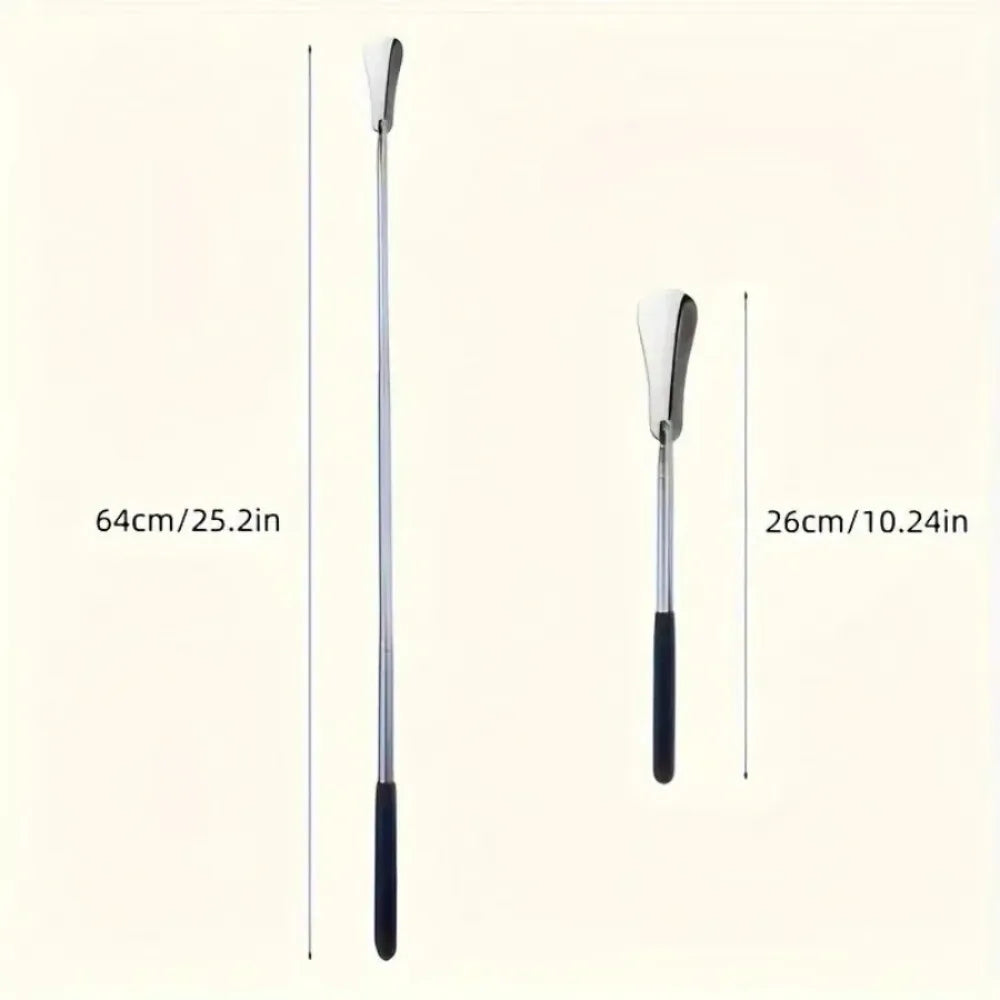1pc Portable Stainless Steel Shoe Horn With Three Adjustable Lengths for Shoe Lifting And Wearing Shoe Accessories