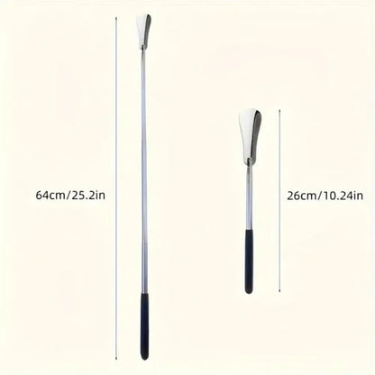 1pc Portable Stainless Steel Shoe Horn With Three Adjustable Lengths for Shoe Lifting And Wearing Shoe Accessories