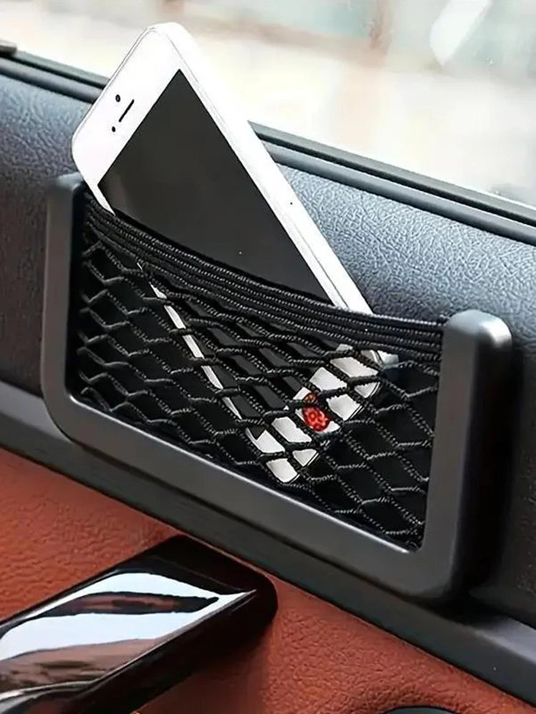 Car Storage Bag Nets Adhesive Auto Seat Organizer Door Side Net Pocket Multifunction 15-20cm Resilient Car Styling Storage Nets