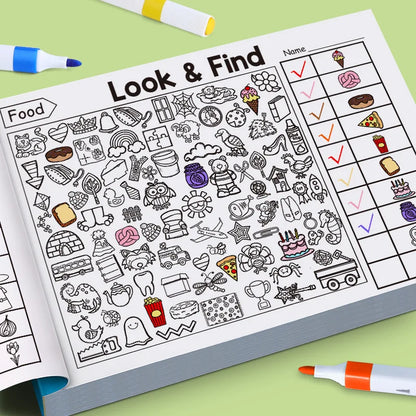 Children's Search for Items Game, Enhance Visual Perception, Fun Coloring Book, Focus and Attention, Handwriting Exercise Book
