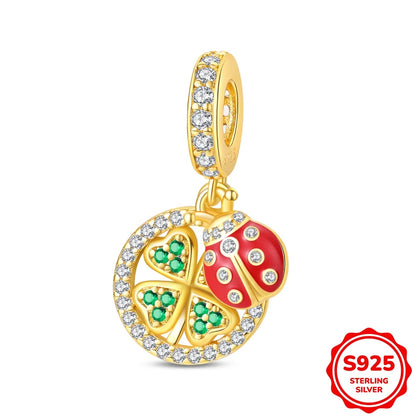 Charms Silver 925 Ladybugs and Cherry Strawberries Pendant Bead Fit 3mm Bracelet Bangle Necklace For Women Luxury Jewelry Making