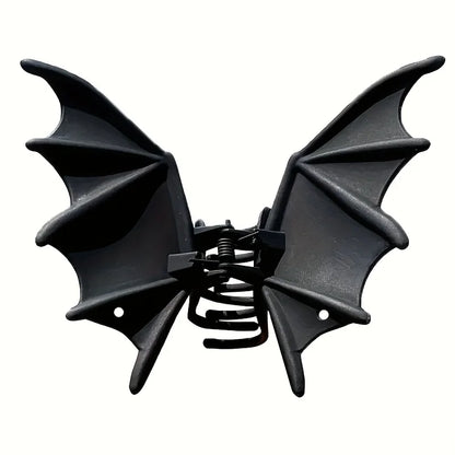 Gothic Bat Hair Clip Halloween Matte Black Gothic Punk-Style Animal Print Hairpin for Women, Elegant Party Hair Accessory