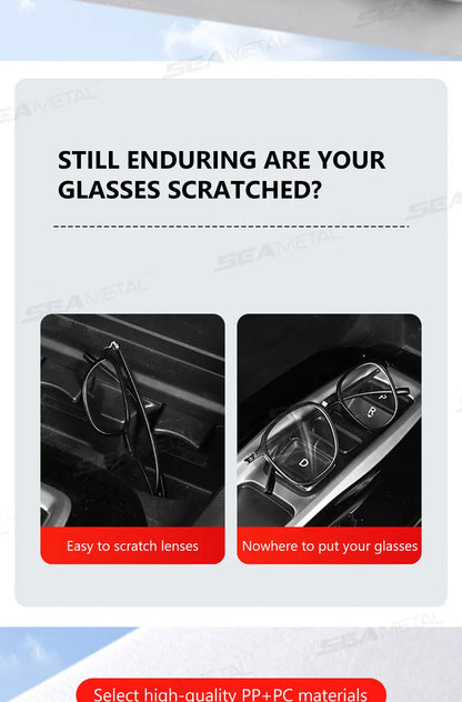 SEAMETAL Car Sun Visor Glasses Case Anti-Scratch Sunglasses Storage Box Glasses Holder Organizer Universal for 99% Car Models