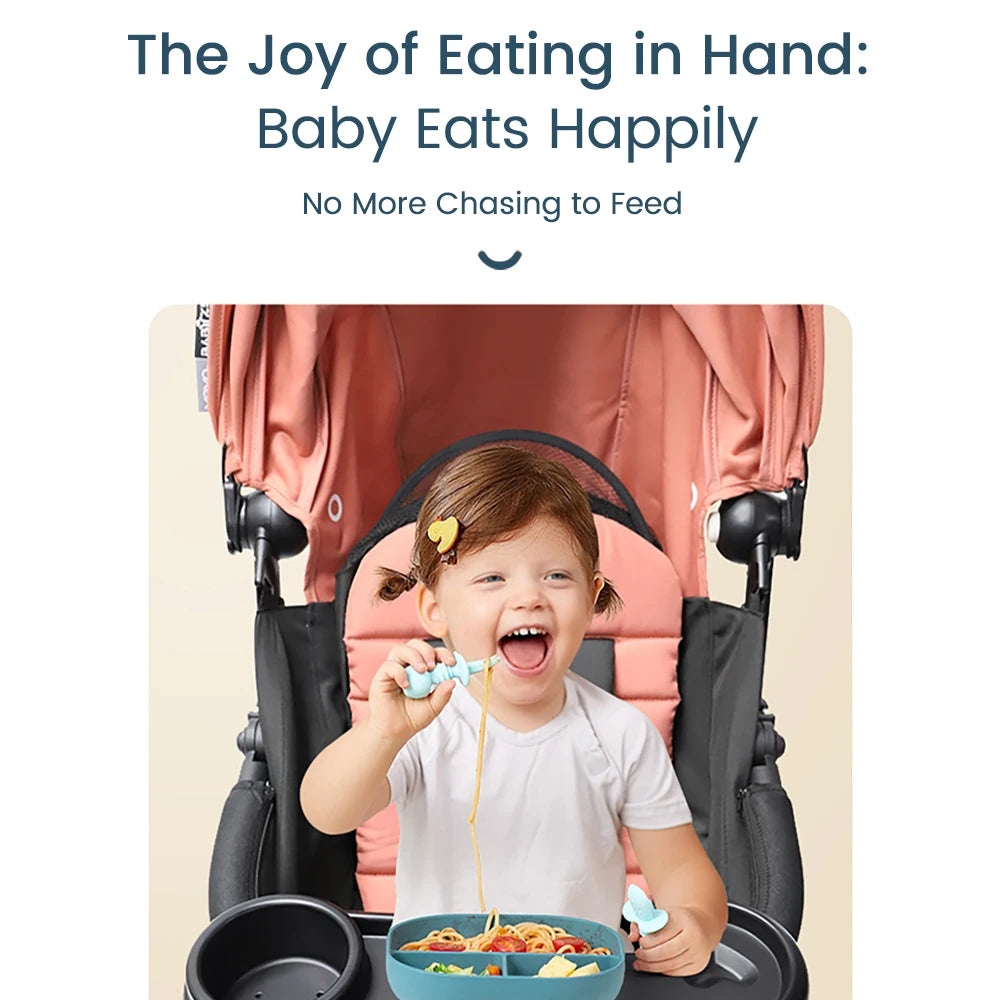 3-in-1 Universal Stroller Snack Tray Adjustable Cup Holder Phone Slot Compatible with  Most Strollers Multifunctional Travel