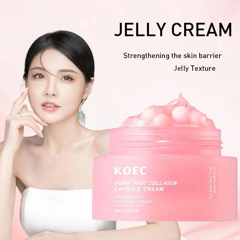 PDRN Pink Collagen Capsule Cream 5% Niachinamide VC Whitening Hydrolyzed Collagen Face Cream Moisturizing Firming Skin Care
