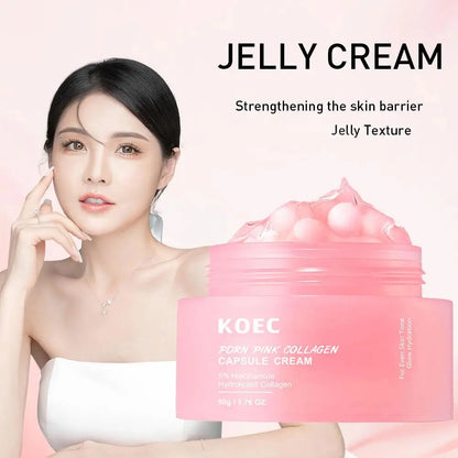 PDRN Pink Collagen Capsule Cream 5% Niachinamide VC Whitening Hydrolyzed Collagen Face Cream Moisturizing Firming Skin Care