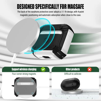 Luxury Bracket Case For AirPods Pro 3 3nd Automatic Lock Compatible With MagSafe For Men Apple Air Pods Pro 2 4 3 2 1 Pro2 Cover