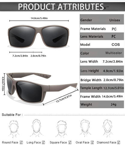 Polarized Sunglasses UV400 Classic Goggles Men And Women Cycling Outdoor Sports Fishing Driving Hiking Colorful Shades