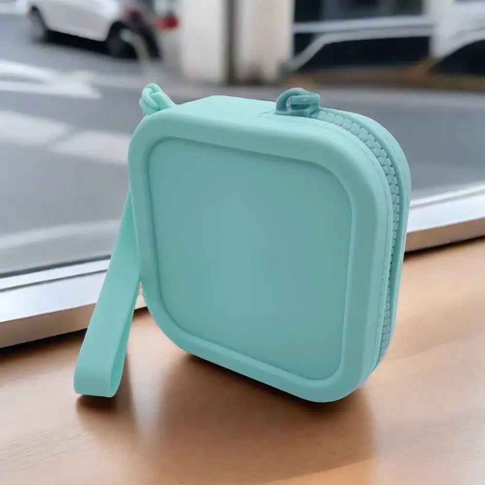 Vintage Silicone Organizer Wallet Coin Purse Waterproof Zipper Earphone Bag Travel Pouch Students