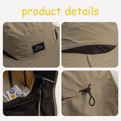 Outdoor Sun Protection Hats for Men and Women, Summer Neck Protection Against Ultraviolet Rays, Fisherman Hats, Camping and Moun