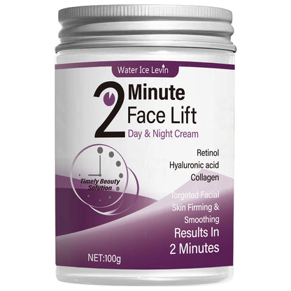 2-Minute Facial Lift Day and Night Cream with Retinol, Hyaluronic Acid, and Collagen - Moisturizing Lotion Suitable for All Light Skin Tones, Fragrance-Free, Absorbs in 2 Minutes