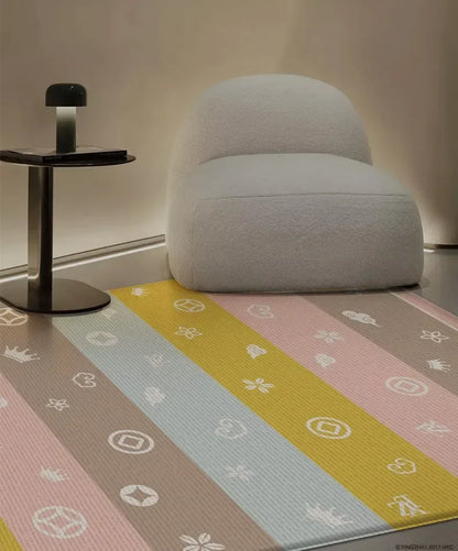 177*64cm Baby Play Mat Foldable Waterproof Children Carpet Double-Sided Pattern Educational Outdoor Camping Mat Easy to Carry