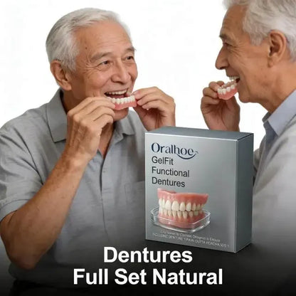 Silicone Dentures  Full Set Soft Safety Easy to Use Perfect Fit Oral Improve Tooth Loss Broken Temporary Denture Kit CK848-LJX