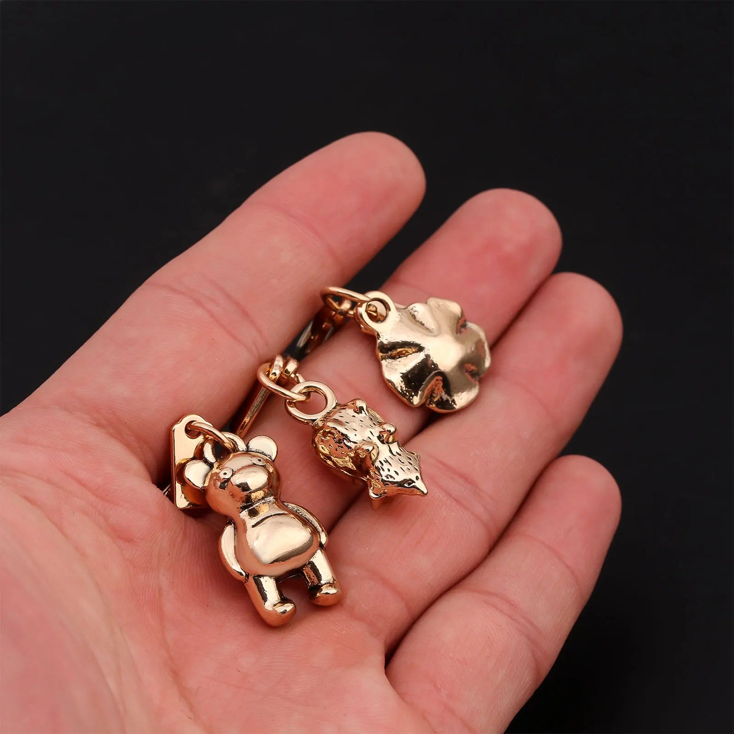Luxury Highend Cherry Butterfly Four-leaf Clover Love Bear Mouse Keychain Ladies Y2K Bag Pendant Car Accessories Gift Decoration