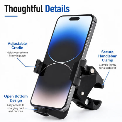 Universal Handlebar Phone Holder Adjustable Bike Scooter Stroller Wheelchair Mount Clamp Stand for 4.0-7.0 Inch Smartphones Uses