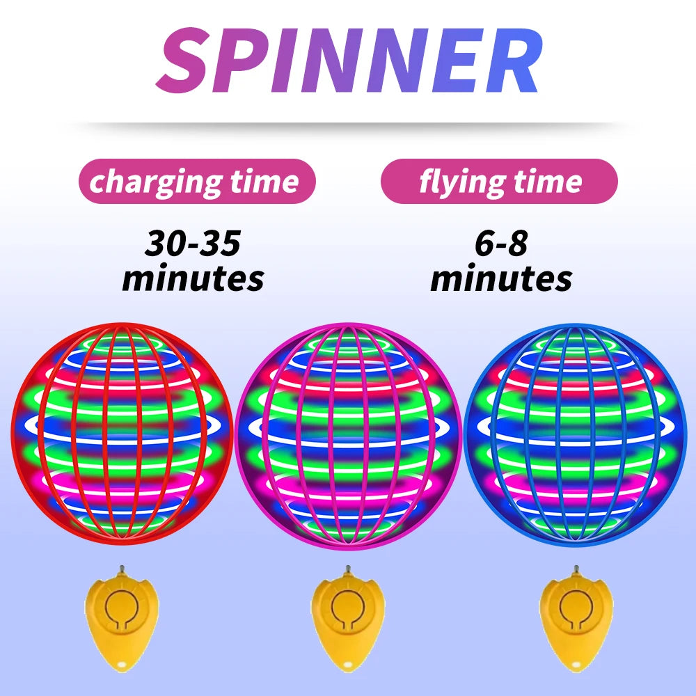 Flying ball, automatic spinning ball, LED dazzling lights, floating magic, fan, UFO flying machine, toy gift, game, sports ball